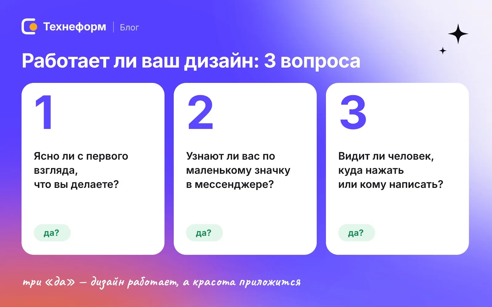 Три вопроса, чтобы проверить свой дизайн