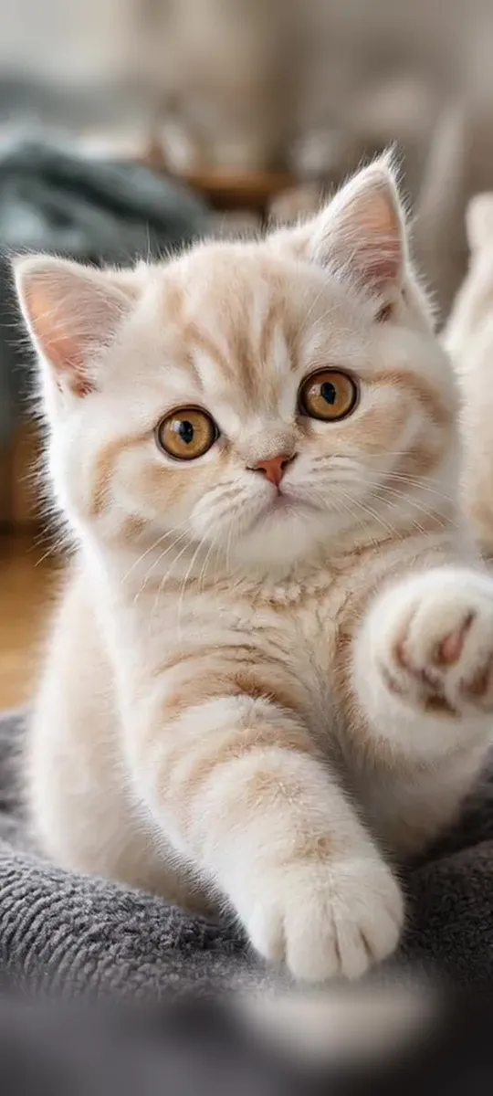 Котёнок трогает экран